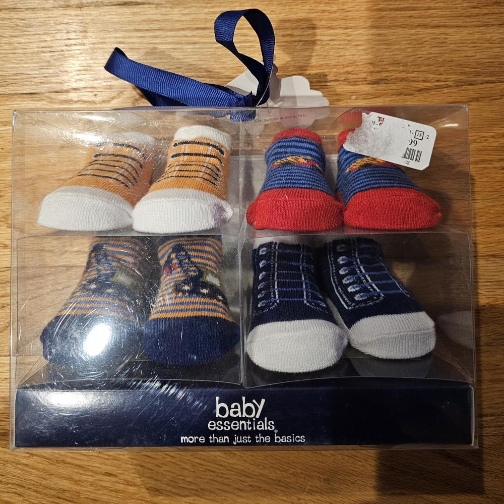 Baby Essentials Kids Socks Set - Red, Blue, Orange